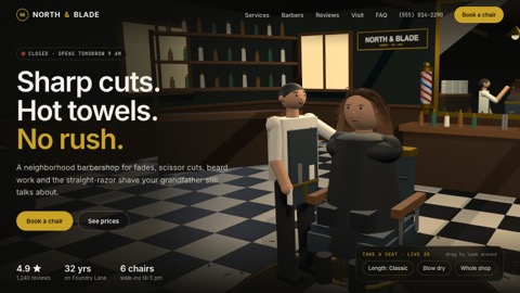 3D scene — Barbershop