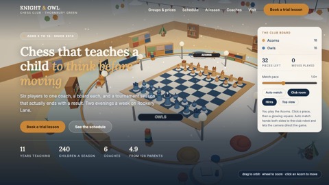 KNIGHT & OWL — Chess club for children